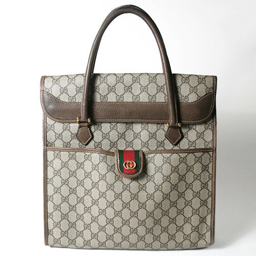 OLD Gucci　茶ポーチ付きトート