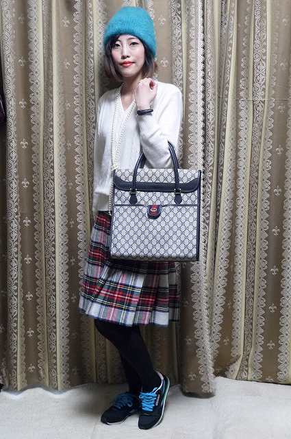 OLD Gucci　青ポーチ付きトート