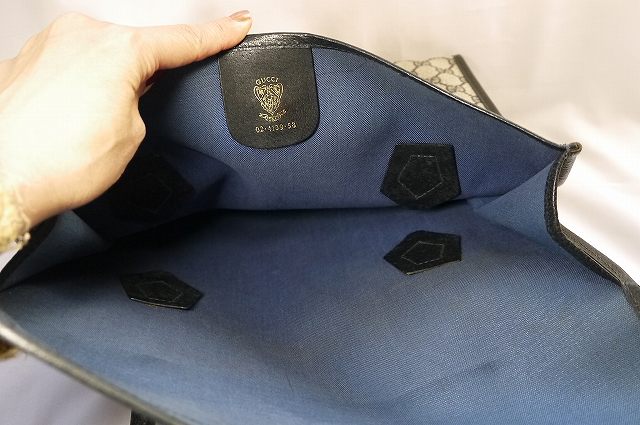 OLD Gucci　青ポーチ付きトート