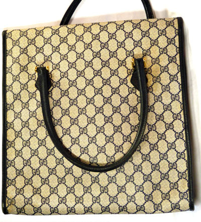 OLD Gucci　青ポーチ付きトート