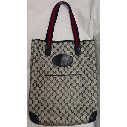 OLD　Gucci　縦トート(青）