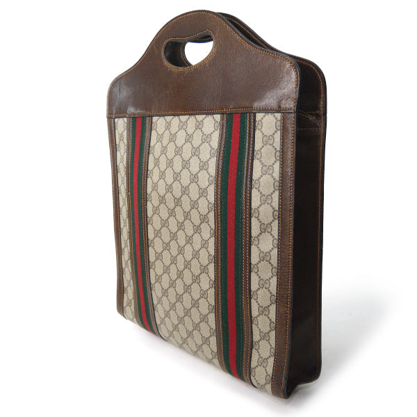 OLD Gucci　激レア!!Wシェリートートバッグ（茶）