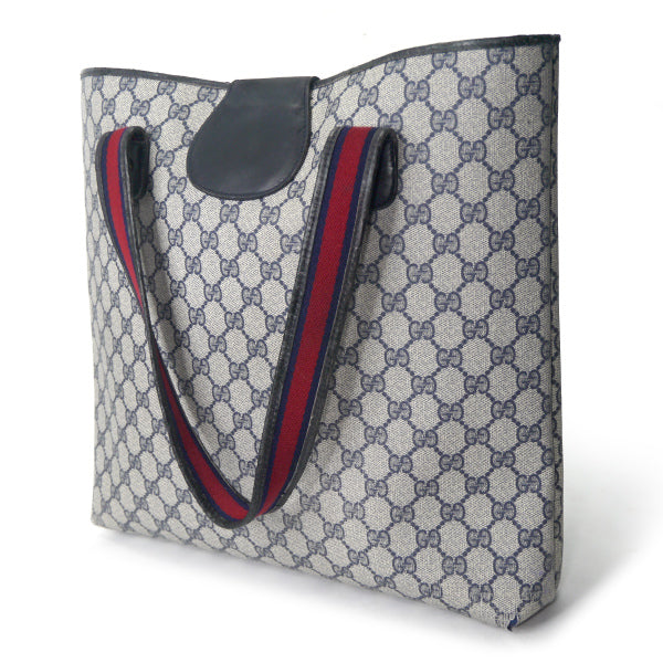 OLD Gucci 　GGベロ付き トートバッグ（青）