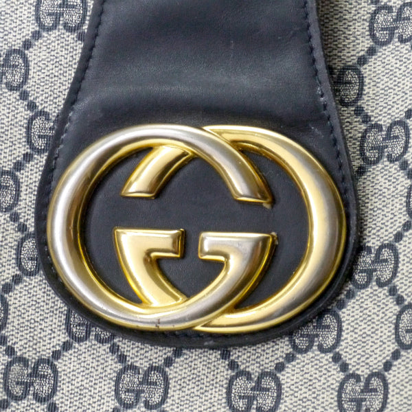 OLD Gucci 　GGベロ付き トートバッグ（青）