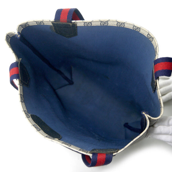 OLD Gucci　レザーポケット トートバッグ（青）