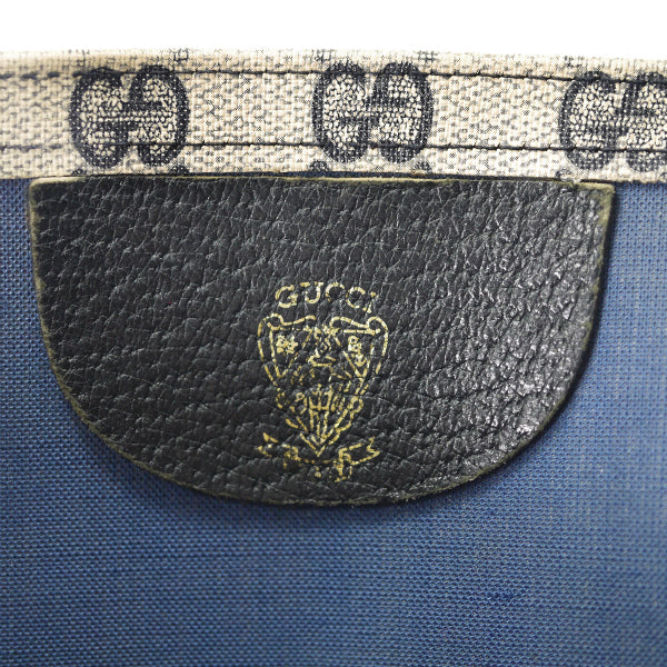 OLD Gucci　レザーポケット トートバッグ（青）