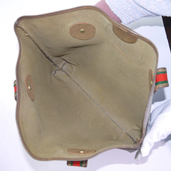 OLD Gucci 　GGエンブレム スクエアトートバッグ（茶）