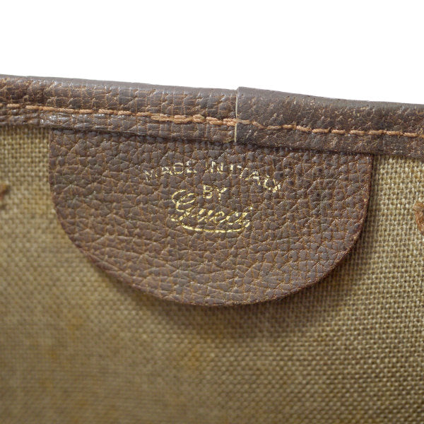 OLD Gucci 　GGエンブレム スクエアトートバッグ（茶）