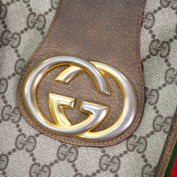 OLD Gucci 　GGエンブレム スクエアトートバッグ（茶）