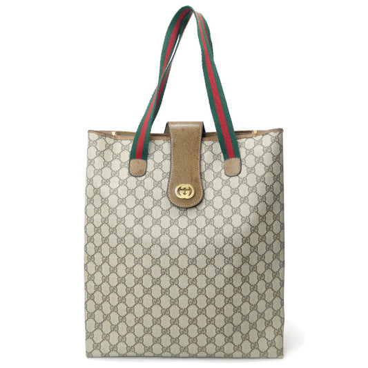 OLD Gucci 　GGベロ付き トートバッグ（茶）