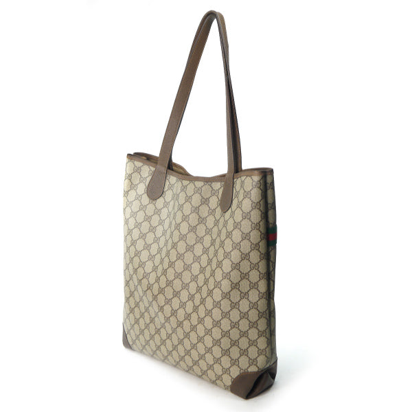 OLD Gucci エンブレムGGシェリートートバッグ（茶）