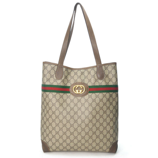 OLD Gucci エンブレムGGシェリートートバッグ（茶）