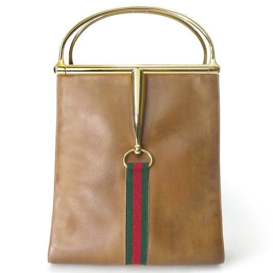 OLD Gucci　激レア!!ホースビットハンドルバッグ（茶）