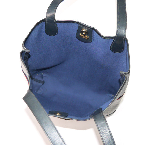 OLD Gucci 　シェリー×マイクロGGトートバッグ（青）