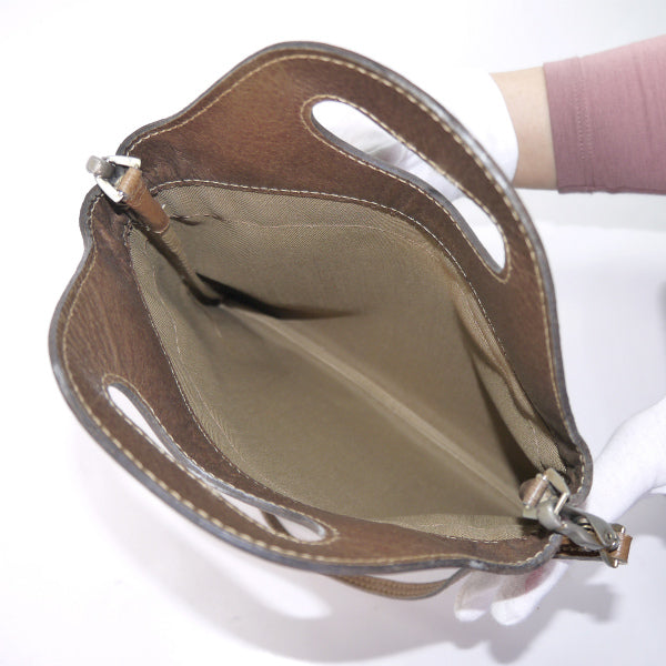 OLD Gucci ＜訳あり＞ショルダー付ミニハンドバッグ（茶）