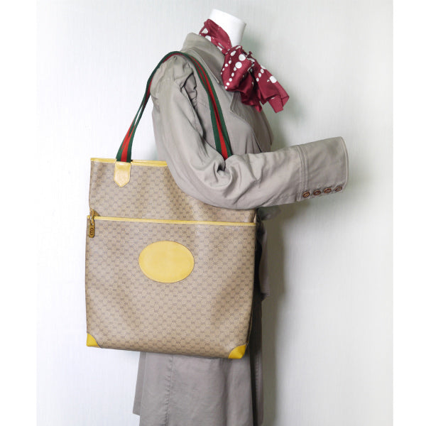 OLD Gucci マイクロGGトートバッグ（ベージュ系）