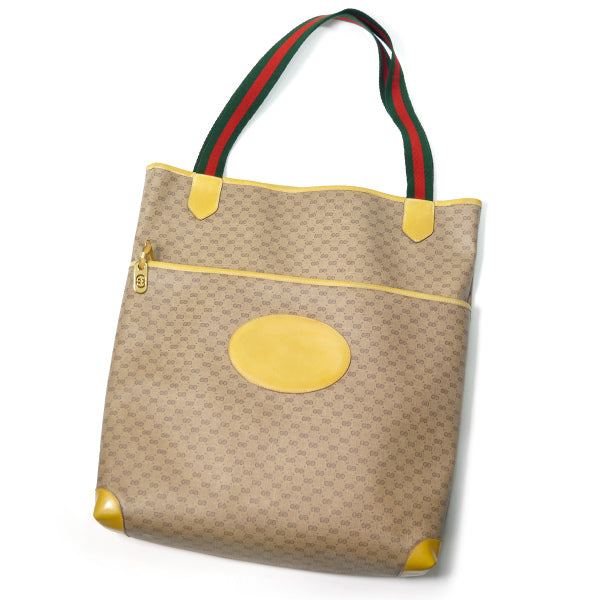 OLD Gucci マイクロGGトートバッグ（ベージュ系）