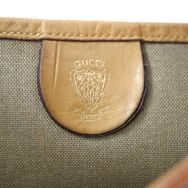 OLD Gucci マイクロGG革ポケット トートバッグ（ベージュ系）