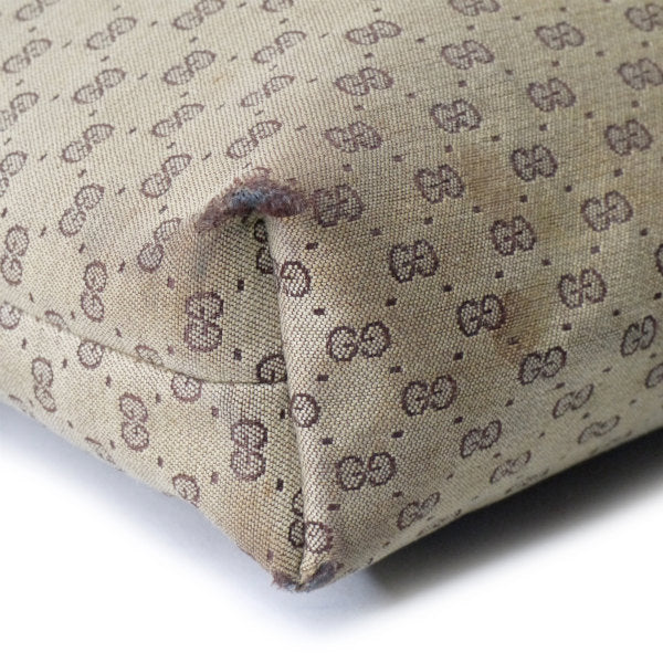 OLD Gucci マイクロGG革ポケット トートバッグ（ベージュ/ジャガード）