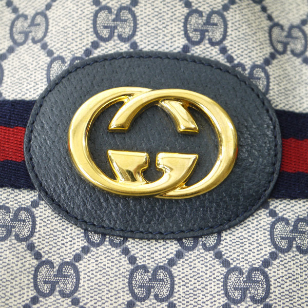 OLD Gucci 　GG金具×シェリー スクエアトートバッグ（青）