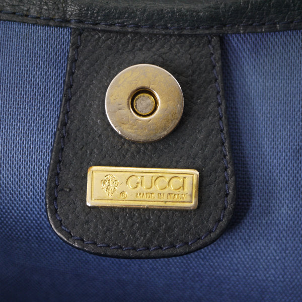 OLD Gucci 　GG金具×シェリー スクエアトートバッグ（青）