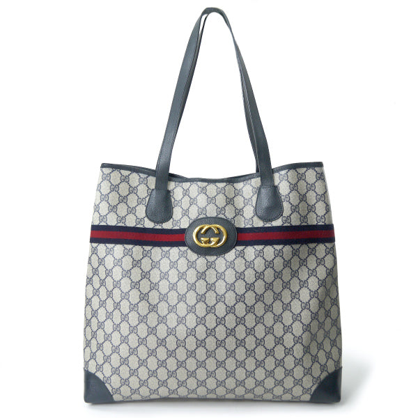 OLD Gucci 　GG金具×シェリー スクエアトートバッグ（青）