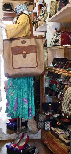 OLD Gucci  ポケット付きトートバッグ（ベージュ）