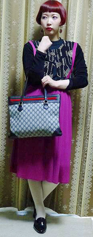 OLD Gucci 横トートバッグ（青）