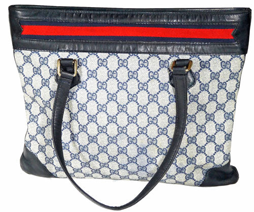 OLD Gucci 横トートバッグ（青）