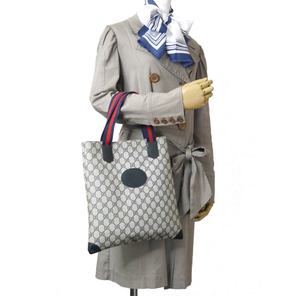 OLD Gucci　GG柄ミニトートバッグ（青）