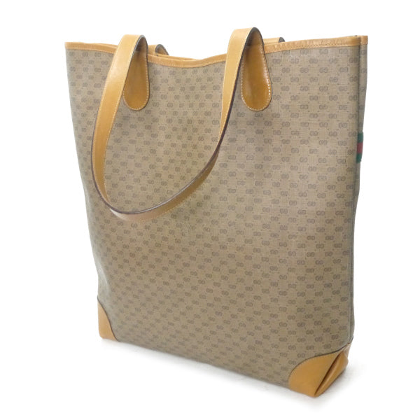 OLD Gucci エンブレム マイクロGGトートバッグ（キャメル）