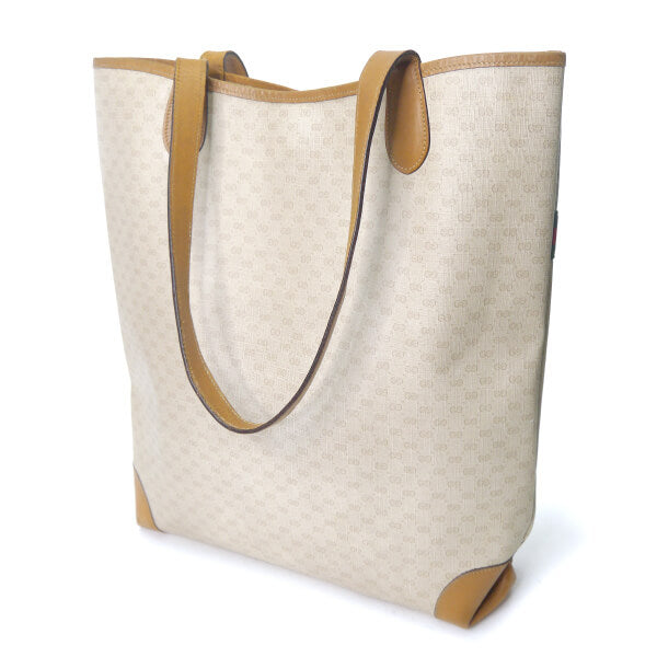 OLD Gucci エンブレム マイクロGGトートバッグ（白）