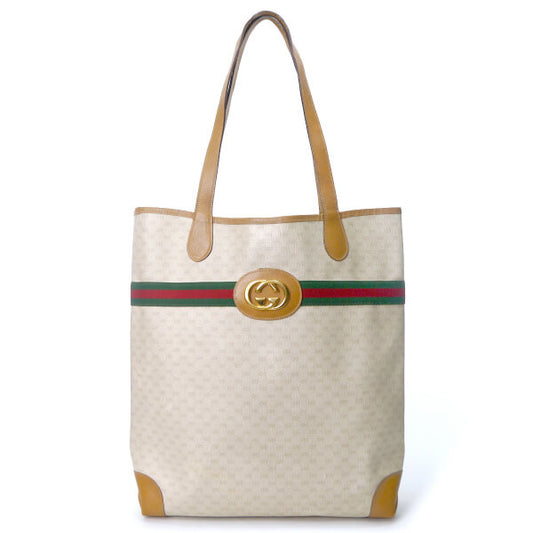 OLD Gucci エンブレム マイクロGGトートバッグ（白）