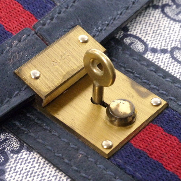 OLD Gucci　A4対応シェリーブリーフケース（青）