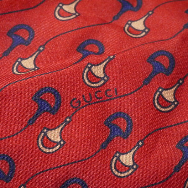 OLD Gucci　激レア!!レザーポーチ付ビット柄エコバッグ（赤）