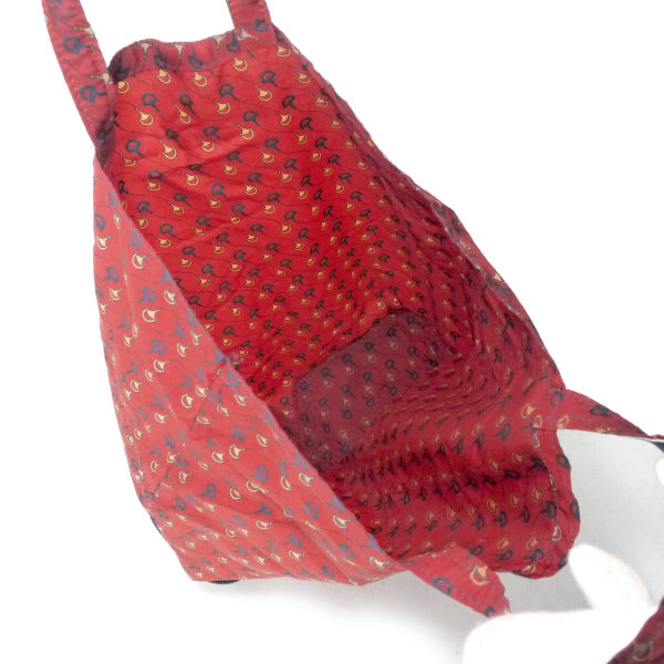 OLD Gucci　激レア!!レザーポーチ付ビット柄エコバッグ（赤）