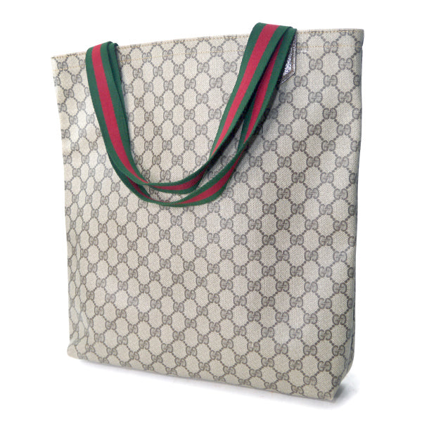 OLD Gucci　革ポケット トートバッグ（茶）