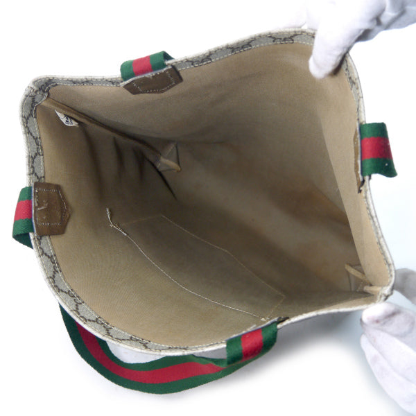 OLD Gucci　革ポケット トートバッグ（茶）