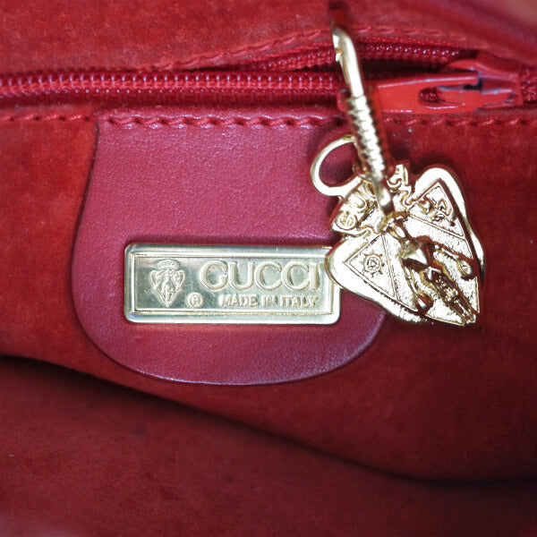 OLD GUCCI 80sGGエンボスロゴ総革ショルダー（赤）