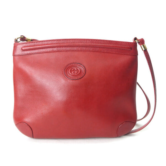 OLD GUCCI 80sGGエンボスロゴ総革ショルダー（赤）