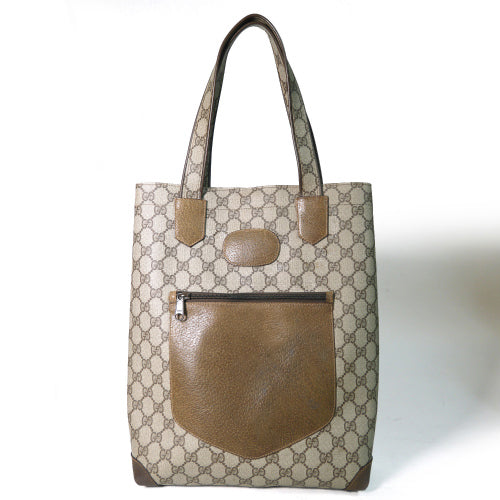 OLD Gucci 皮ポケGGトートバッグ（茶）