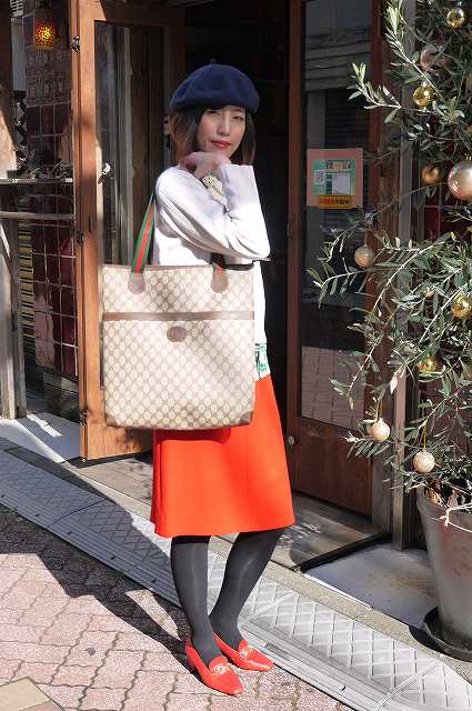 OLD Gucci 　大型ファスナートート（茶）