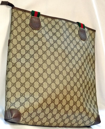 OLD Gucci 　大型ファスナートート（茶）