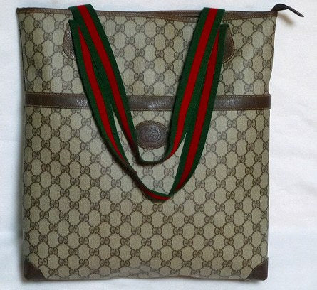 OLD Gucci 　大型ファスナートート（茶）