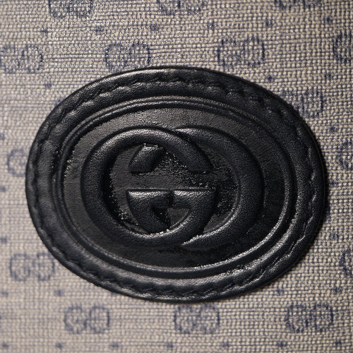 OLD Gucci 　大型ファスナートート（マイクロGG　ネイビー）