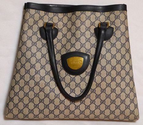 OLD Gucci 　シンプル台形トート（ネイビー）