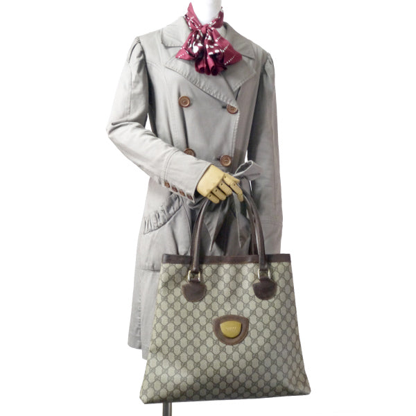 OLD Gucci 　GG柄スクエアトートバッグ（茶）