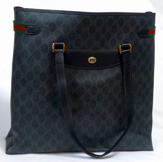 OLD Gucci サイドシェリートートバッグ（黒）