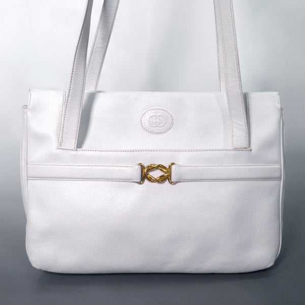 OLD Gucci 総革A4トートバッグ（白）
