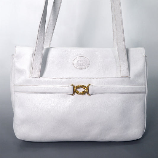 OLD Gucci 総革A4トートバッグ（白）